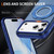 iPhone 17 Pro Max Carbon Fiber Gear Holder C Type MagSafe Phone Case - Transparent Blue + Royal Blue