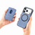 iPhone 17 Pro Max Carbon Fiber Leather Card Magsafe Phone Case - Blue