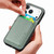 iPhone 17 Pro Max Carbon Fiber Leather Card Magsafe Phone Case - Green