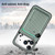 iPhone 17 Pro Max Carbon Fiber Leather Card Magsafe Phone Case - Green