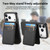 iPhone 17 Pro Max Carbon Fiber MagSafe Vertical Flip Card Bag Phone Case - Black
