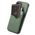 iPhone 17 Pro Max Carbon Fiber MagSafe Vertical Flip Card Bag Phone Case - Green