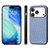 iPhone 17 Pro Max Carbon Fiber Texture Leather Back Phone Case - Blue