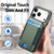 iPhone 17 Pro Max Carbon Fiber Vertical Flip Wallet Stand Phone Case - Green