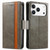 iPhone 17 Pro Max CaseNeo Splicing Dual Magnetic Buckle Leather Phone Case - Gray