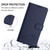 iPhone 17 Pro Max Cat Rat Embossed Pattern RFID Leather Phone Case with Lanyard - Blue