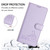 iPhone 17 Pro Max Cat Rat Embossed Pattern RFID Leather Phone Case with Lanyard - Purple