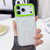 iPhone 17 Pro Max Color Contrast Lens Frame Transparent TPU Phone Case - Green