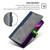 iPhone 17 Pro Max Contrast Color Side Buckle Leather Phone Case - Blue + Grey