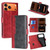 iPhone 17 Pro Max Contrast Color Side Buckle Leather Phone Case - Red + Black