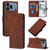 iPhone 17 Pro Max Crossbody 3D Embossed Flip Leather Phone Case - Brown