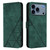 iPhone 17 Pro Max Crossbody 3D Embossed Flip Leather Phone Case - Dark Green