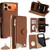 iPhone 17 Pro Max Crossbody Chain Fishtail Litchi Leather Phone Case - Brown