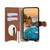 iPhone 17 Pro Max Crossbody Chain Fishtail Litchi Leather Phone Case - Brown