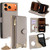 iPhone 17 Pro Max Crossbody Chain Fishtail Litchi Leather Phone Case - Grey