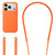 iPhone 17 Pro Max Crossbody Imitation Nylon Magnetic Liquid Pop-Up Animation Liquid Silicone Phone Case - Orange