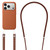 iPhone 17 Pro Max Crossbody Imitation Nylon Magnetic Liquid Pop-Up Animation Liquid Silicone Phone Case - Terracotta