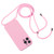 iPhone 17 Pro Max Crossbody Lanyard Liquid Silicone Case - Pink