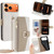iPhone 17 Pro Max Crossbody Litchi Texture Leather Phone Case - White