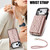 iPhone 17 Pro Max Crossbody Rhombic Horizontal Wallet Leather Phone Case - Rose Gold