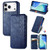 iPhone 17 Pro Max Cubic Grid Pressed Magnetic Leather Phone Case - Blue