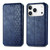 iPhone 17 Pro Max Cubic Grid Pressed Magnetic Leather Phone Case - Blue