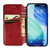 iPhone 17 Pro Max Cubic Grid Pressed Magnetic Leather Phone Case - Red