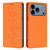 iPhone 17 Pro Max Cute Cats Embossed Magnetic RFID Vegan Leather Phone Case - Orange