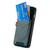iPhone 17 Pro Max Denim Texture Leather Skin Phone Case with Card Slot - Green