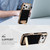 iPhone 17 Pro Max Denior A25 MagSafe Genuine Leather Phone Case with Holder - Black