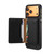 iPhone 17 Pro Max Denior D30 Calf Texture MagSafe Card Bag Phone Case - Black