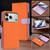 iPhone 17 Pro Max Detachable Litchi Texture Magnetic Side-Patch Vegan Leather Phone Case - Orange Purple
