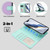 iPhone 17 Pro Max Detachable Litchi Texture Magnetic Side-Patch Vegan Leather Phone Case - Purple Mint Green