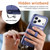 iPhone 17 Pro Max Detachable Magnetic Card Bag Phone Case with Finger Ring Grip & Anti-loss Rope - Lavender
