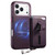 iPhone 17 Pro Max Detachable Magnetic Card Bag Phone Case with Finger Ring Grip & Anti-loss Rope - Purple