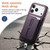 iPhone 17 Pro Max Detachable Magnetic Card Bag Phone Case with Finger Ring Grip & Anti-loss Rope - Purple
