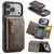 iPhone 17 Pro Max DG.MING M5 Series Zip RFID Multi Card Detachable Leather Phone Case - Coffee