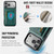 iPhone 17 Pro Max DG.MING M5 Series Zip RFID Multi Card Detachable Leather Phone Case - Green