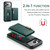 iPhone 17 Pro Max DG.MING M5 Series Zip RFID Multi Card Detachable Leather Phone Case - Green