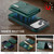 iPhone 17 Pro Max DG.MING M6 Series RFID Tri-fold Card Bag Removable Leather Phone Case - Green