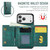 iPhone 17 Pro Max DG.MING M6 Series RFID Tri-fold Card Bag Removable Leather Phone Case - Green