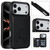 iPhone 17 Pro Max Double Buckle Butterfly Embossing PU Phone Case - Black