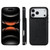 iPhone 17 Pro Max Double Buckle Butterfly Embossing PU Phone Case - Black