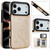 iPhone 17 Pro Max Double Buckle Butterfly Embossing PU Phone Case - Gold