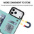 iPhone 17 Pro Max Double Buckle Butterfly Embossing PU Phone Case - Green
