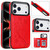 iPhone 17 Pro Max Double Buckle Butterfly Embossing PU Phone Case - Red