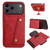 iPhone 17 Pro Max Double Buckle Card Slots Magnetic Phone Case - Red
