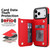 iPhone 17 Pro Max Double Buckle Rhombic PU Leather Phone Case - Red