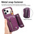 iPhone 17 Pro Max Dream Wallet D Buckle Leather Back Cover Phone Case - Purple