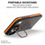 iPhone 17 Pro Max Dual-Color Skin Feel Magnetic Phone Case with Lens Frame Holder - Orange